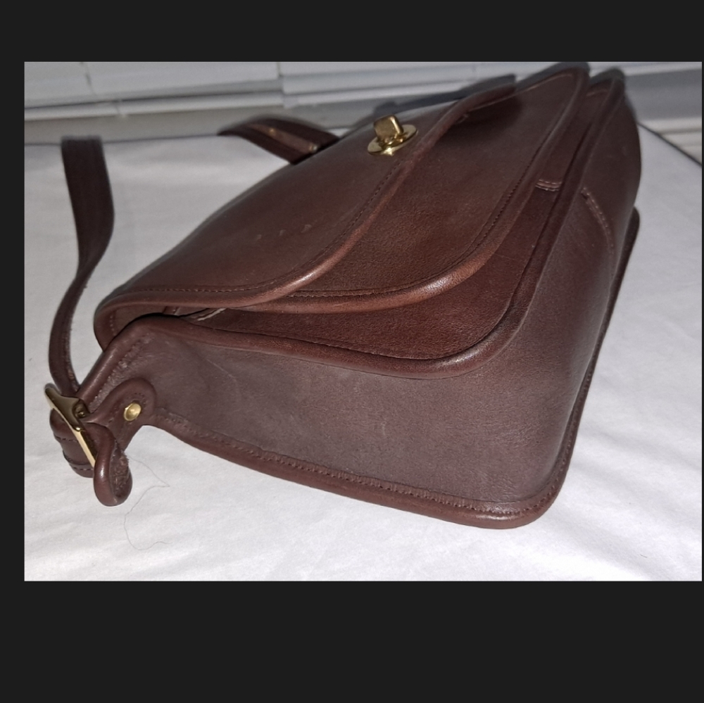 Coach Rambler Brown Leather Shoulder Handbag 9061 - Picture 3 of 8